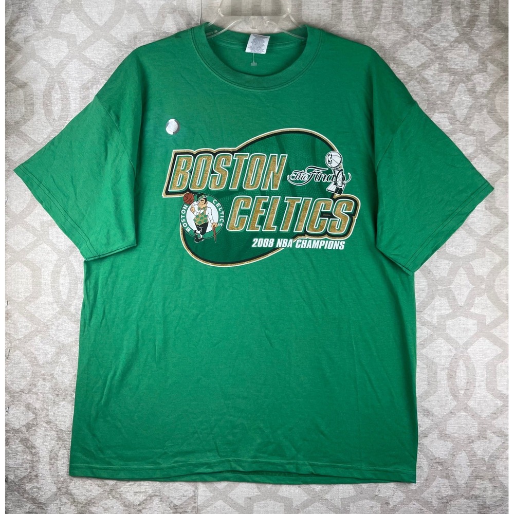 Jerzees Boston Celtics NBA Champions Men XL Green Excellent 2008 Roster Tee